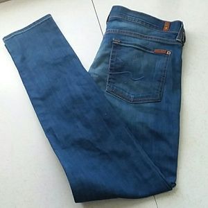 7 For All Mankind Blue Skinny Jeans